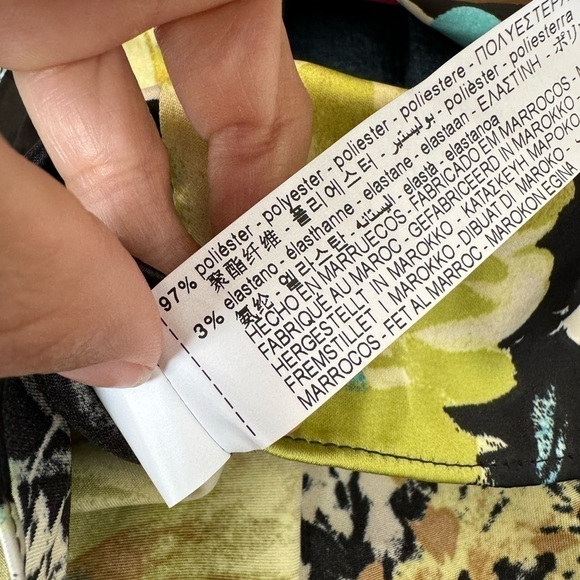 Zara Black Floral Printed Gathered Long Sleeve Blouse Size M - Picture 9 of 9